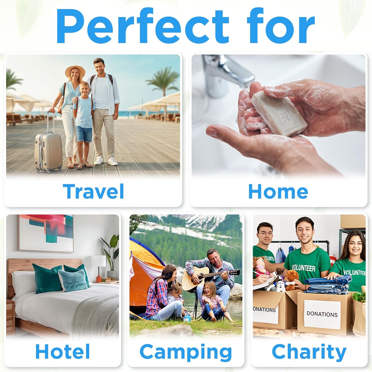 BERGMAN KELLY - Hotel Soap Bars - White Tea, 0.5 oz, 200 PK - Travel Size Luxury Bulk Amenities Bar Soap - Mini Individually Wrapped Rectangular Soap, Small Toiletries for Airbnb, Motel, Guest Bath